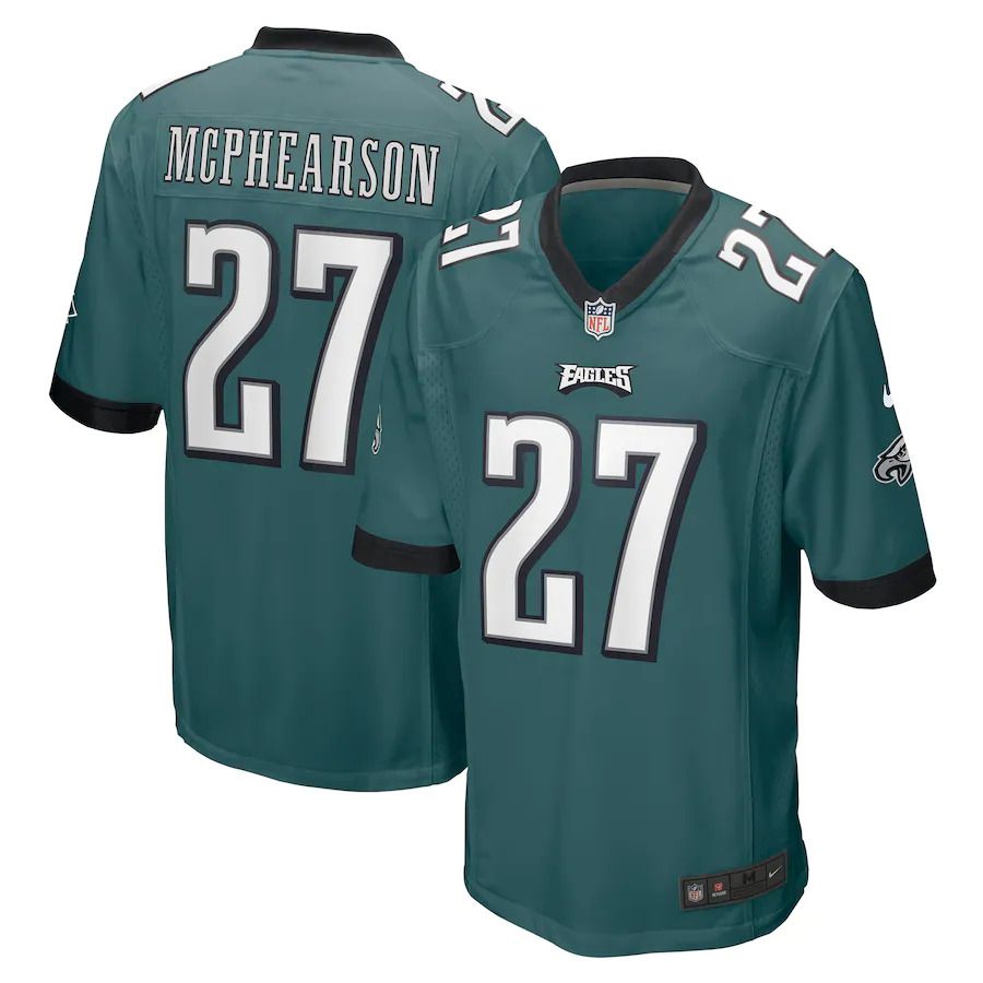 Men Philadelphia Eagles 27 Zech McPhearson Nike Midnight Green Game NFL Jersey